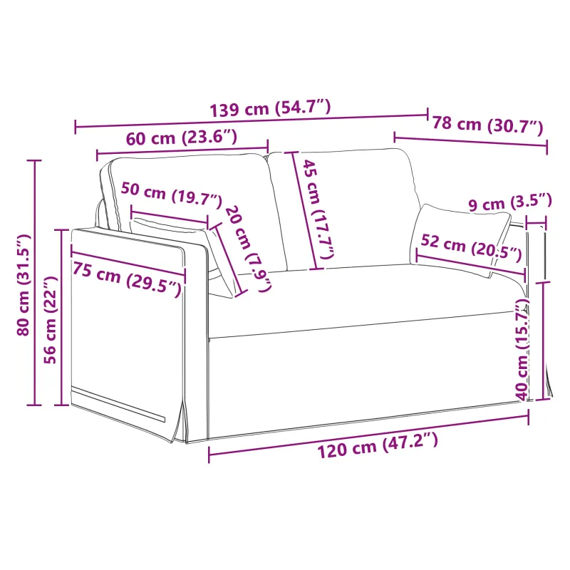 Sofos komplektas 2 pcs Juoda 139 x 78 x 80 cm audinys
