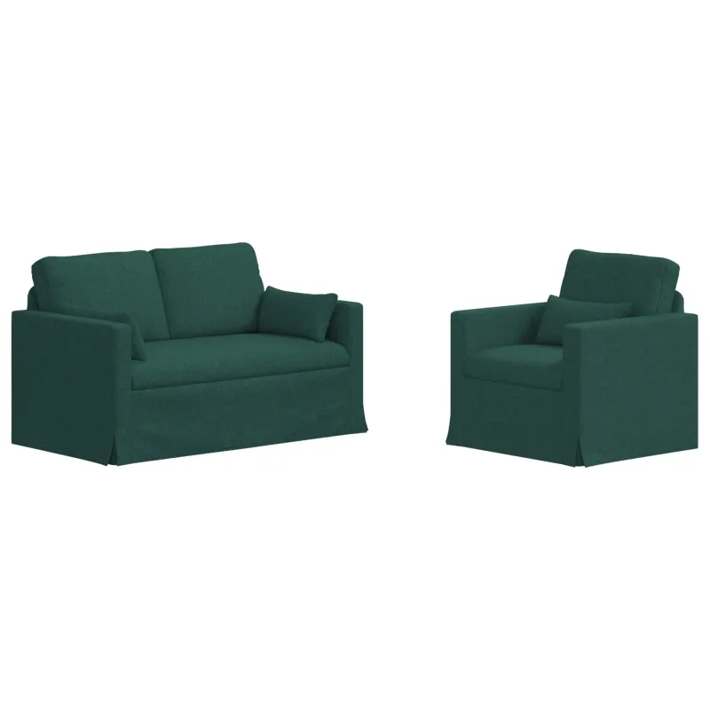 Sofos komplektas 2 pcs Tamsiai žalia 139 x 78 x 80 cm audinys