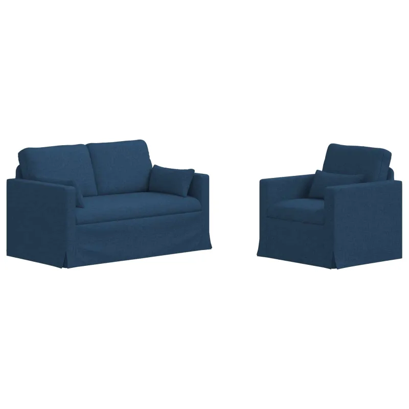 Sofos komplektas 2 pcs Mėlyna 139 x 78 x 80 cm audinys