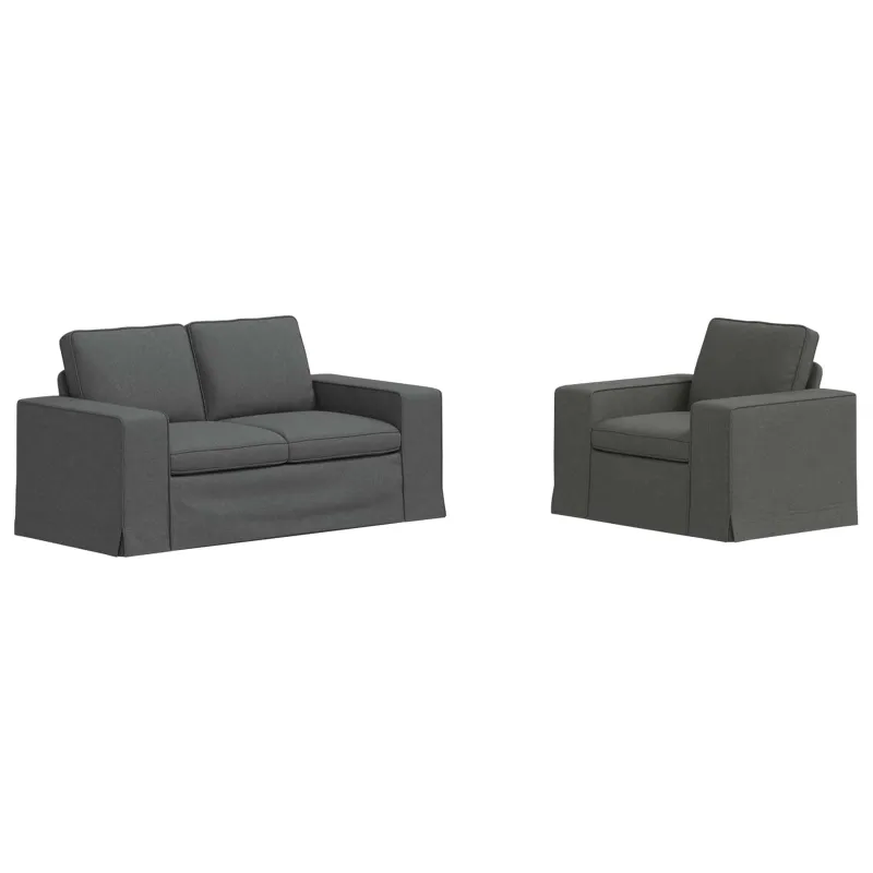 Sofos komplektas 2 pcs Tamsiai pilka 162 x 80 x 82 cm audinys