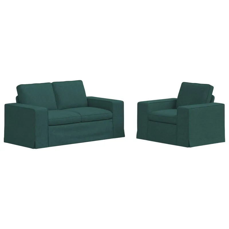 Sofos komplektas 2 pcs Tamsiai žalia 162 x 80 x 82 cm audinys
