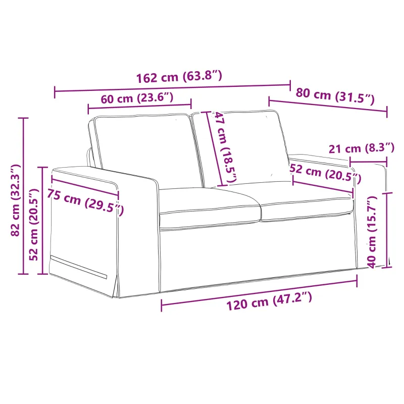 Sofos komplektas 2 pcs Tamsiai žalia 162 x 80 x 82 cm audinys