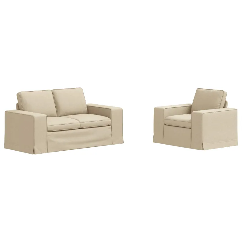 Sofos komplektas 2 pcs Kreminė 162 x 80 x 82 cm audinys