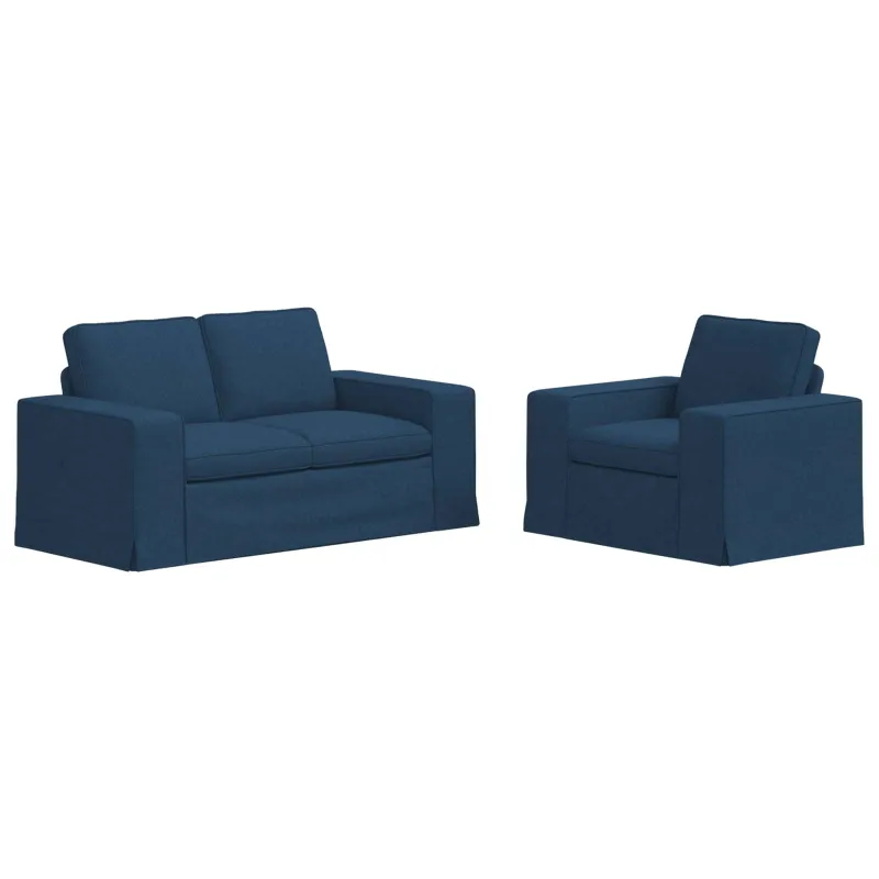 Sofos komplektas 2 pcs Mėlyna 162 x 80 x 82 cm audinys