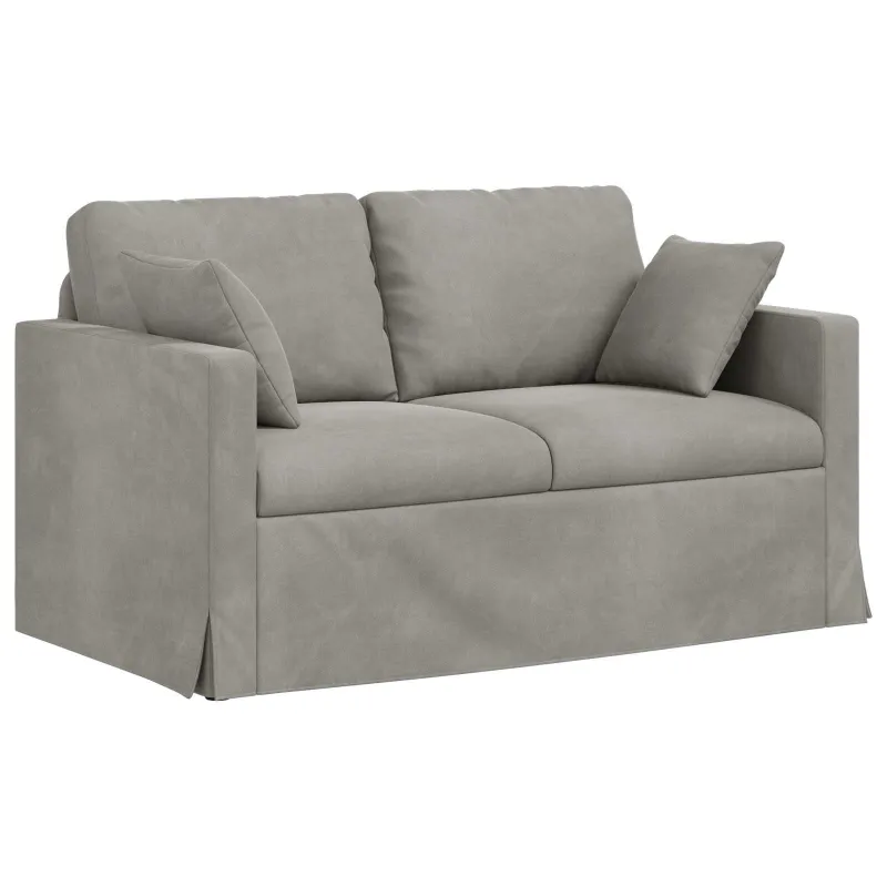 Sofos komplektas 2 pcs Šviesiai pilka 138 x 78 x 80 cm Aksomas