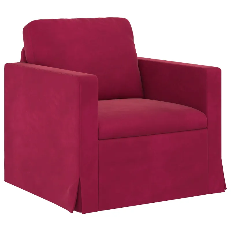 Sofos komplektas 2 pcs Vyno raudona 138 x 78 x 80 cm Aksomas