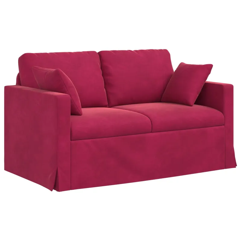 Sofos komplektas 2 pcs Vyno raudona 138 x 78 x 80 cm Aksomas