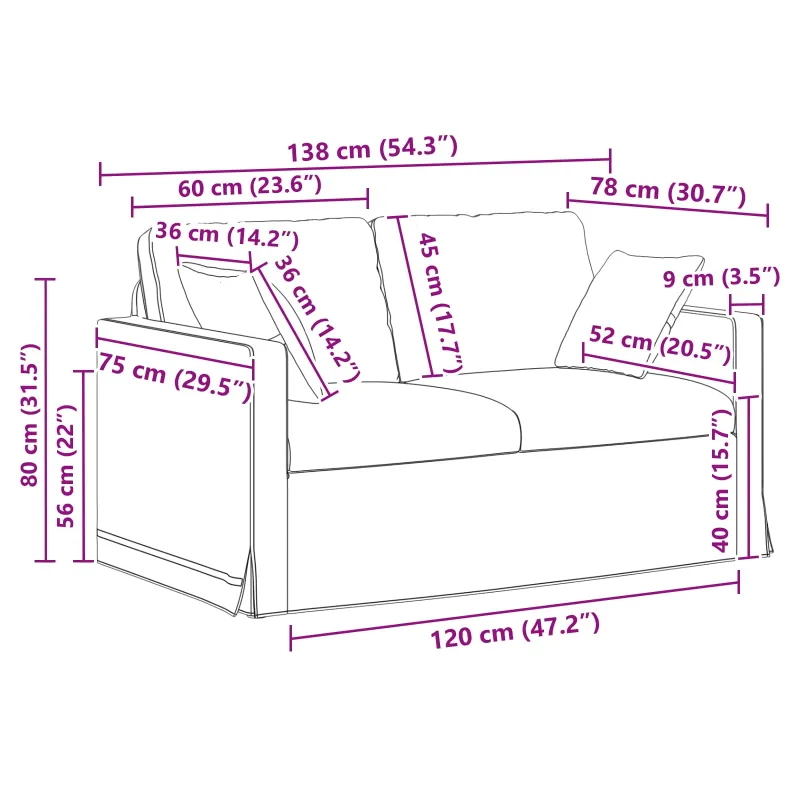 Sofos komplektas 2 pcs Vyno raudona 138 x 78 x 80 cm Aksomas