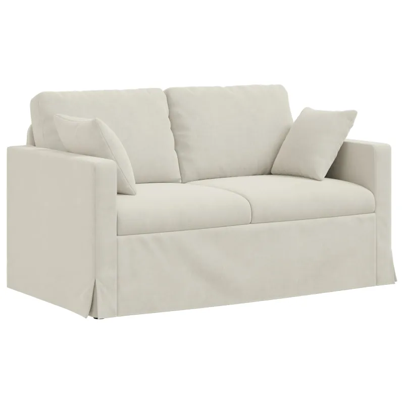 Sofos komplektas 2 pcs Kreminė 138 x 78 x 80 cm Aksomas