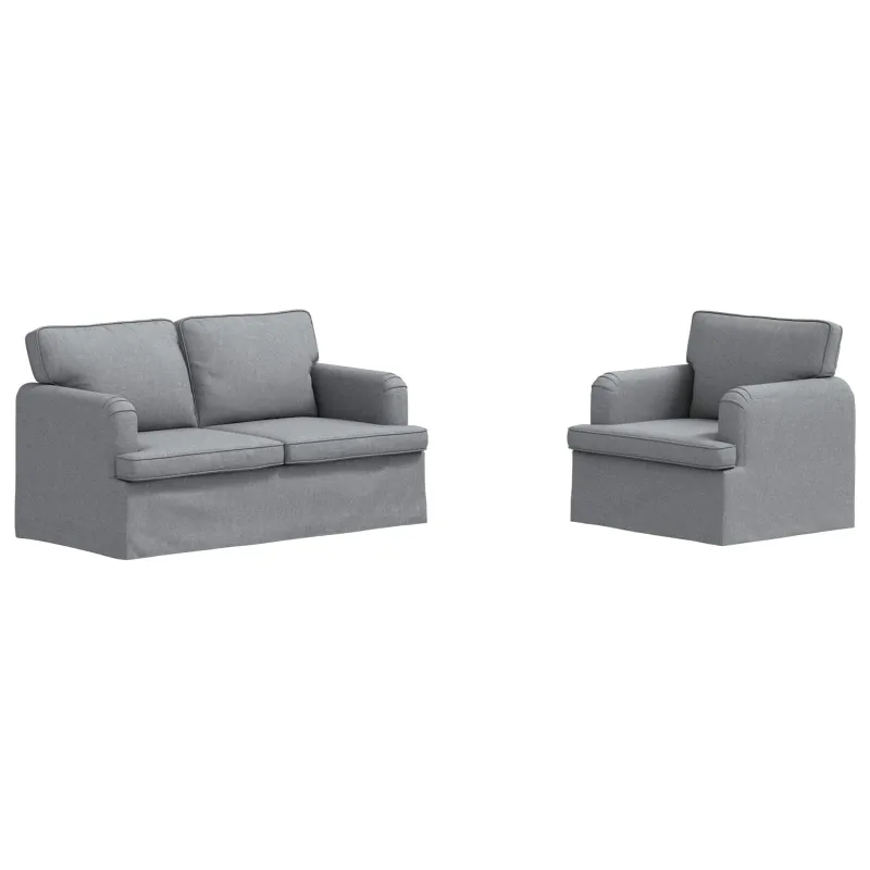 Sofos komplektas 2 pcs Šviesiai pilka 144 x 80 x 85 cm audinys
