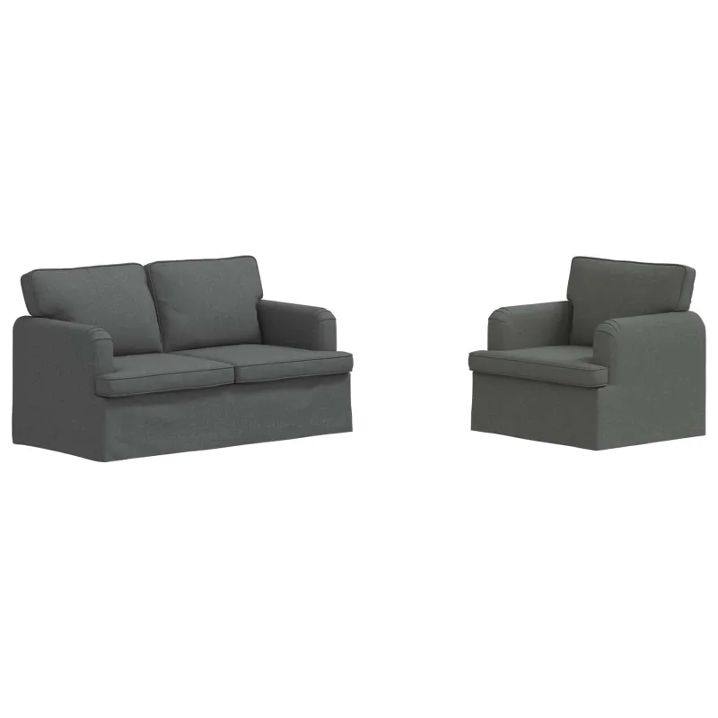 Sofos komplektas 2 pcs Tamsiai pilka 144 x 80 x 85 cm audinys