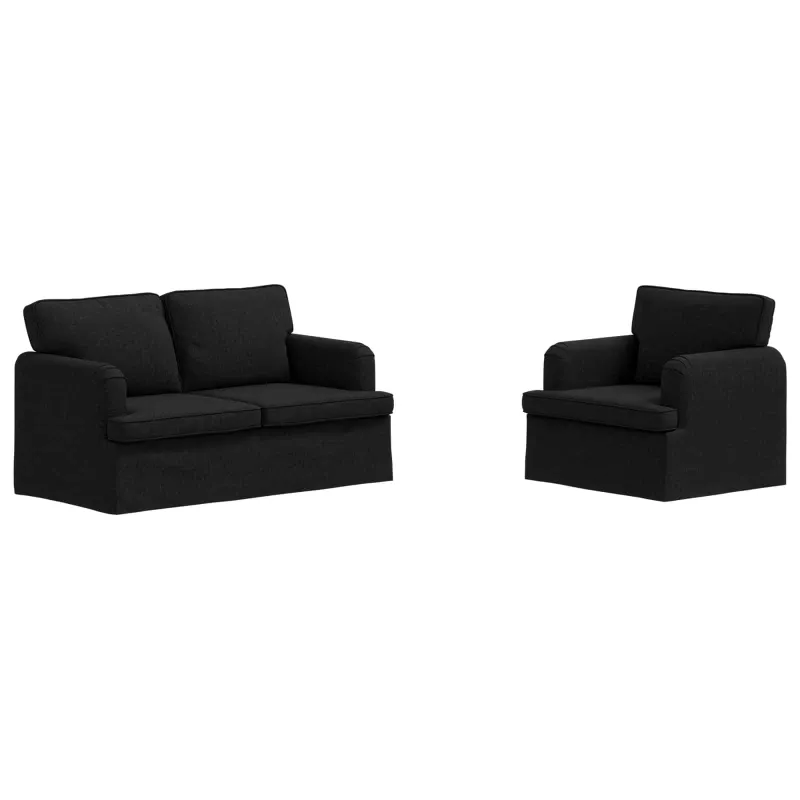 Sofos komplektas 2 pcs Juoda 144 x 80 x 85 cm audinys