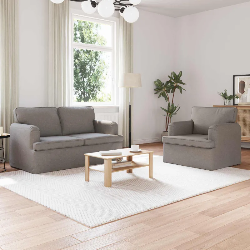 Sofos komplektas 2 pcs Tortora 144 x 80 x 85 cm audinys