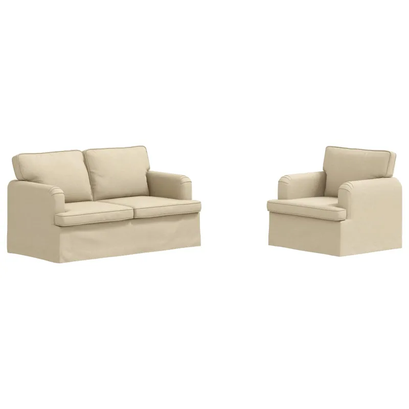 Sofos komplektas 2 pcs Kreminė 144 x 80 x 85 cm audinys
