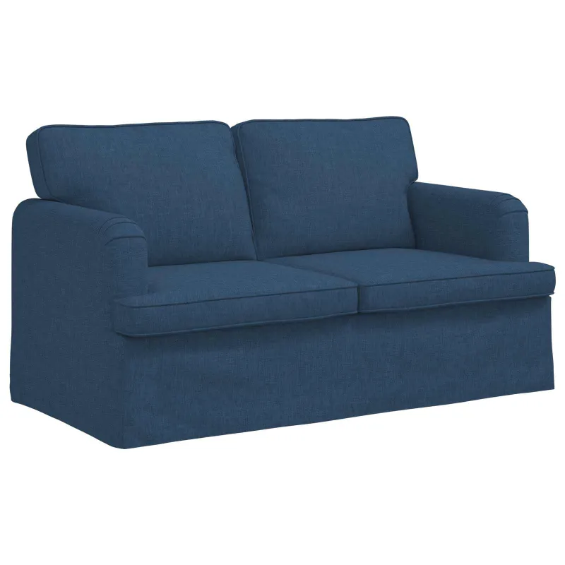 Sofos komplektas 2 pcs Mėlyna 144 x 80 x 85 cm audinys