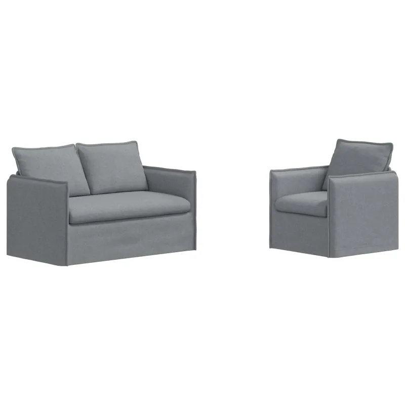 Sofos komplektas 2 pcs Šviesiai pilka 136 x 82 x 85 cm Audinys