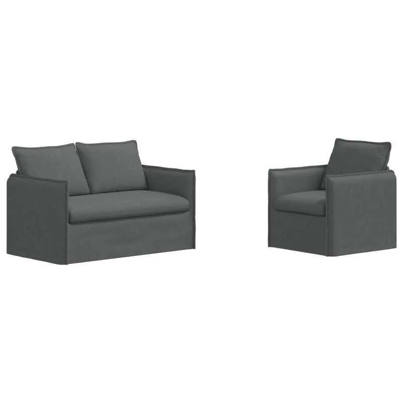 Sofos komplektas 2 pcs Tamsiai pilka 136 x 82 x 85 cm Audinys