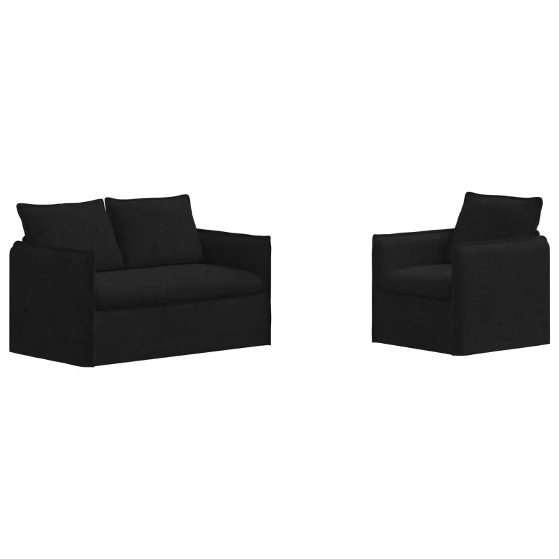 Sofos komplektas 2 pcs Juoda 136 x 82 x 85 cm Audinys