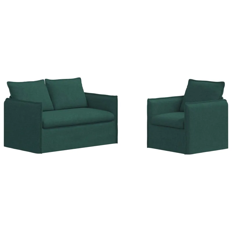 Sofos komplektas 2 pcs Tamsiai žalia 136 x 82 x 85 cm Audinys