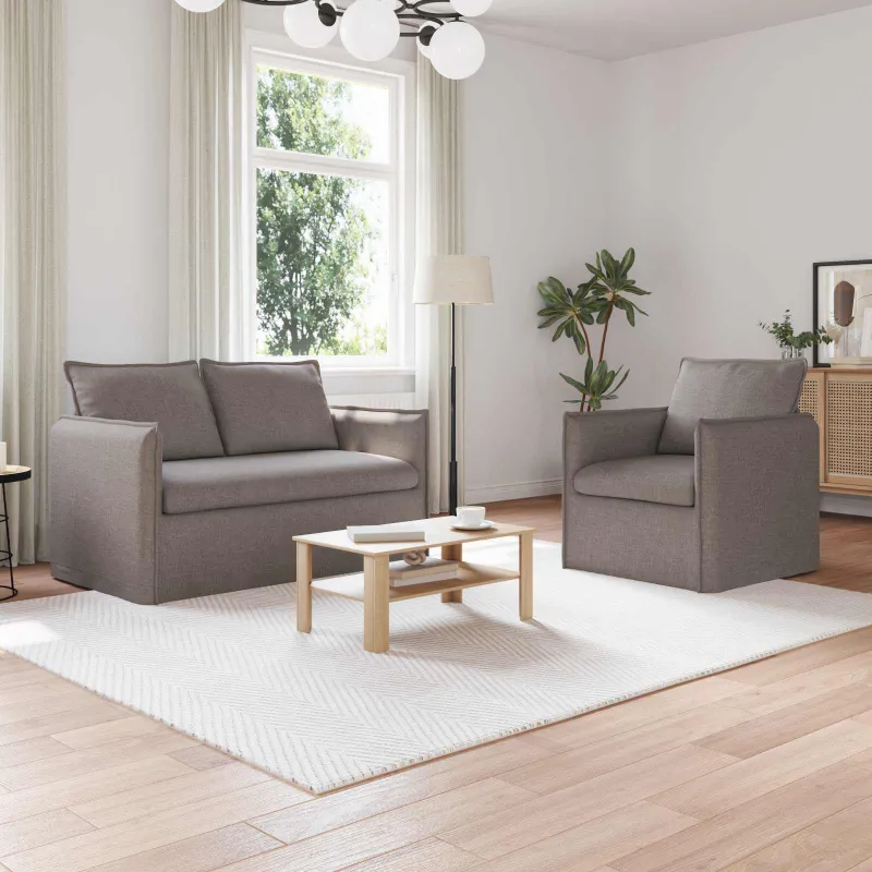 Sofos komplektas 2 pcs Taupe 136 x 82 x 85 cm Audinys