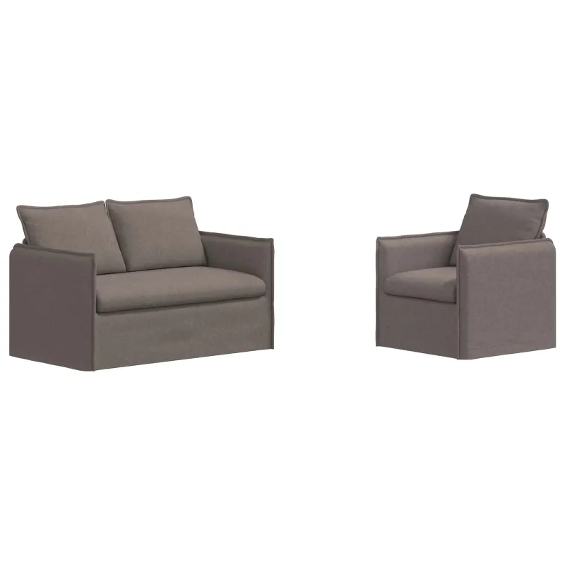 Sofos komplektas 2 pcs Taupe 136 x 82 x 85 cm Audinys