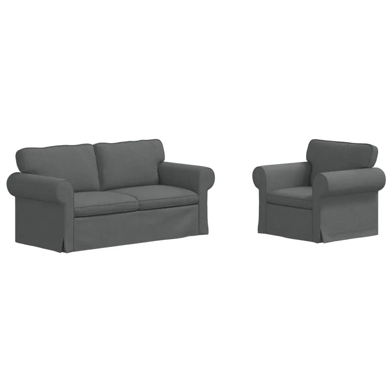 Sofos komplektas 2 pcs Tamsiai pilka 175 x 82 x 80 cm audinys