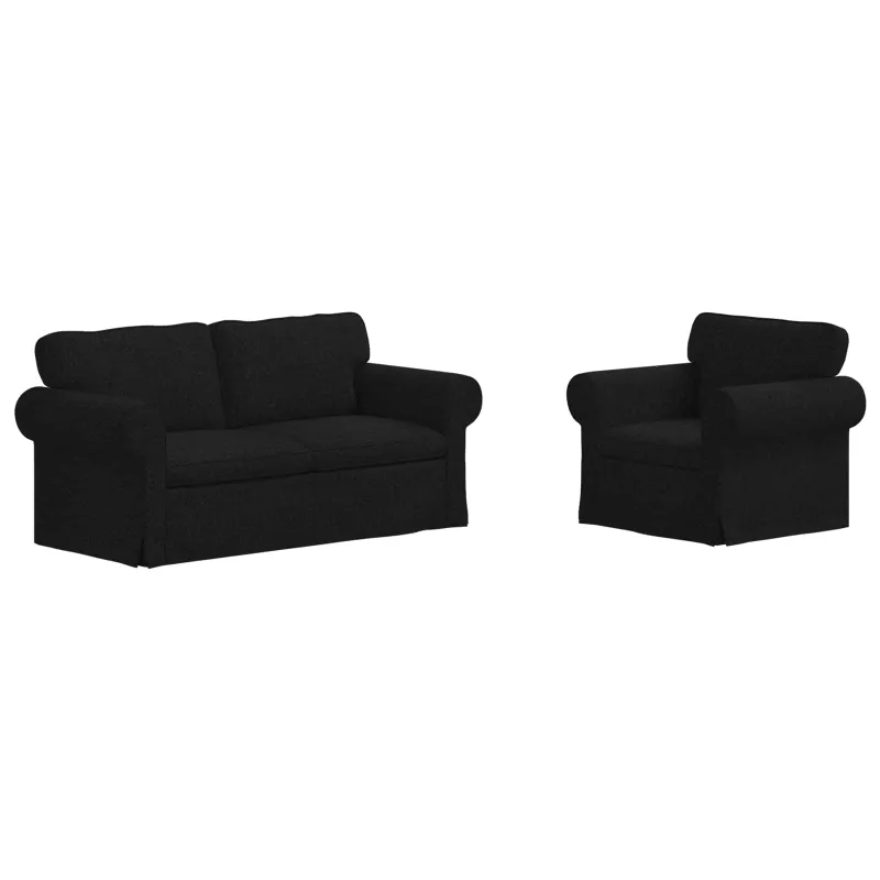 Sofos komplektas 2 pcs Juoda 175 x 82 x 80 cm audinys