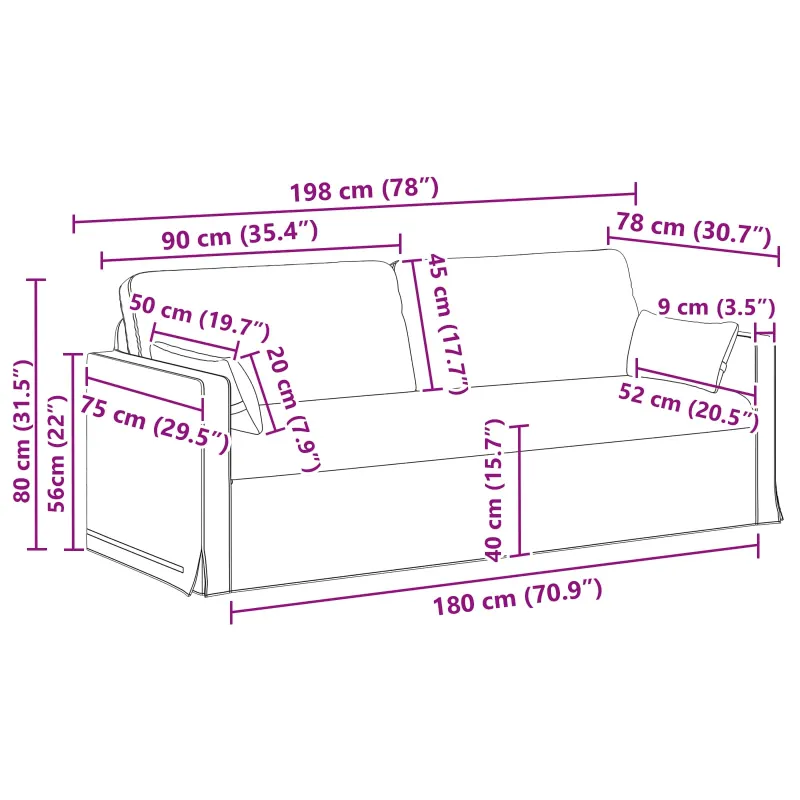 Sofos komplektas 2 pcs Tamsiai pilka 158 x 78 x 80 cm audinys