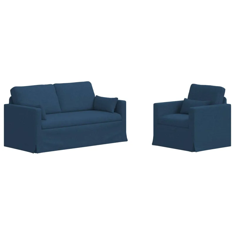 Sofos komplektas 2 pcs Mėlyna 158 x 78 x 80 cm audinys