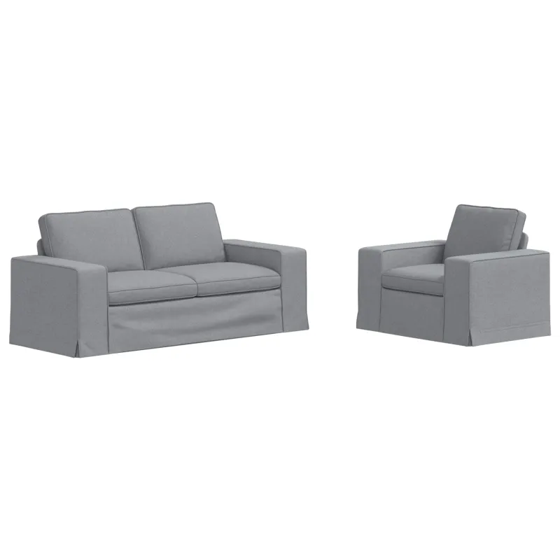 Sofos komplektas 2 pcs Šviesiai pilka 182 x 80 x 82 cm audinys