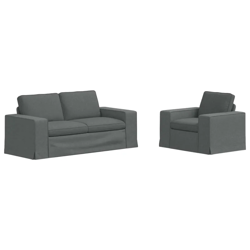 Sofos komplektas 2 pcs Tamsiai pilka 182 x 80 x 82 cm audinys