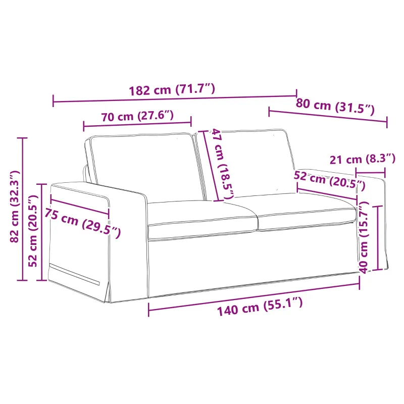 Sofos komplektas 2 pcs Tamsiai pilka 182 x 80 x 82 cm audinys