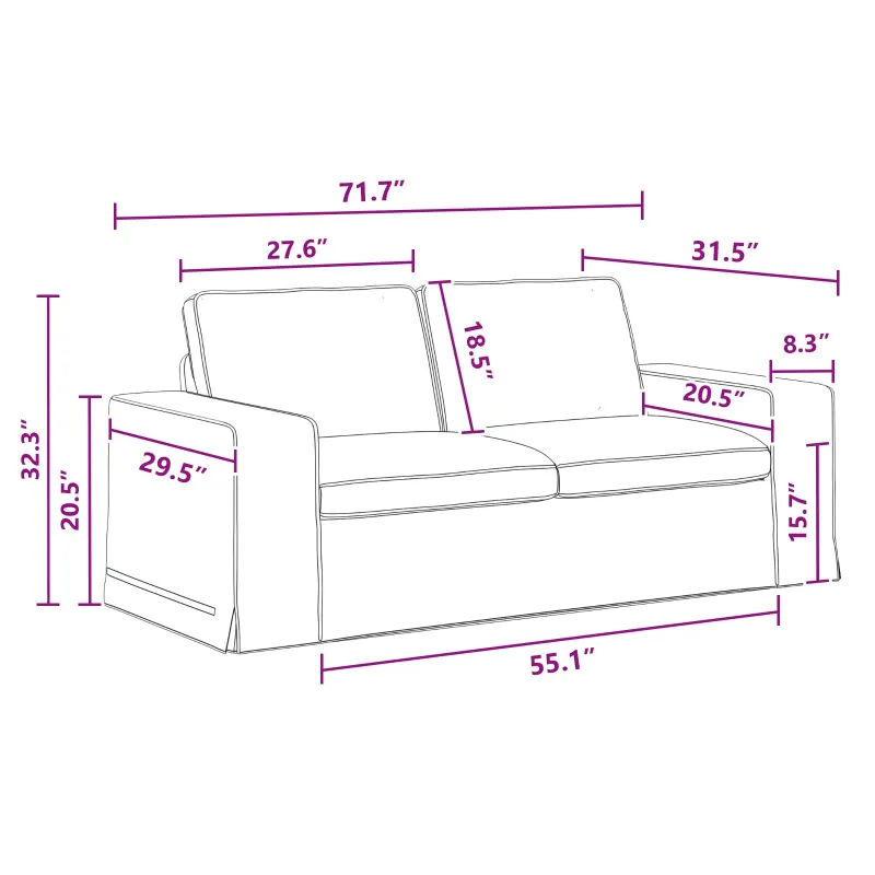 Sofos komplektas 2 pcs Tamsiai pilka 182 x 80 x 82 cm audinys