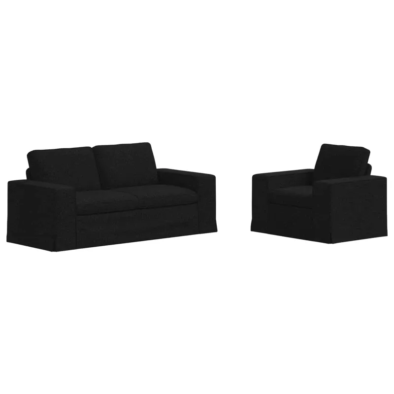Sofos komplektas 2 pcs Juoda 182 x 80 x 82 cm audinys