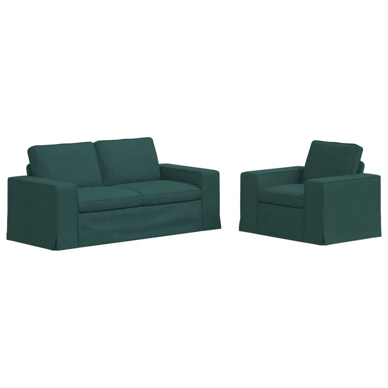 Sofos komplektas 2 pcs Tamsiai žalia 182 x 80 x 82 cm audinys