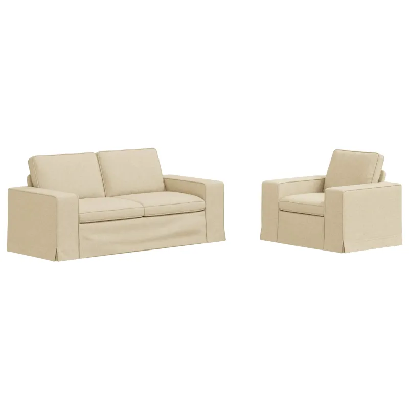 Sofos komplektas 2 pcs Kreminė 182 x 80 x 82 cm audinys