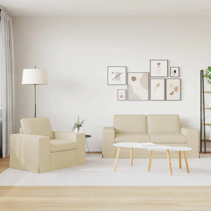 Sofos komplektas 2 pcs Kreminė 182 x 80 x 82 cm audinys
