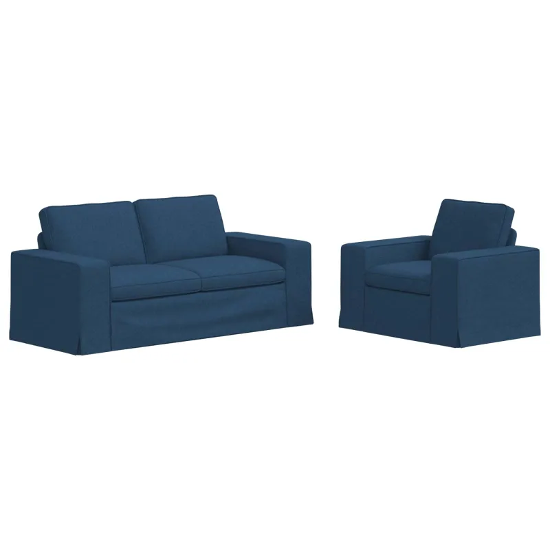 Sofos komplektas 2 pcs Mėlyna 182 x 80 x 82 cm audinys