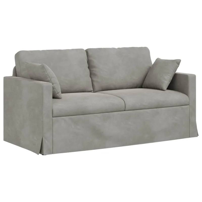 Sofos komplektas 2 pcs Šviesiai pilka 158 x 78 x 80 cm Aksomas