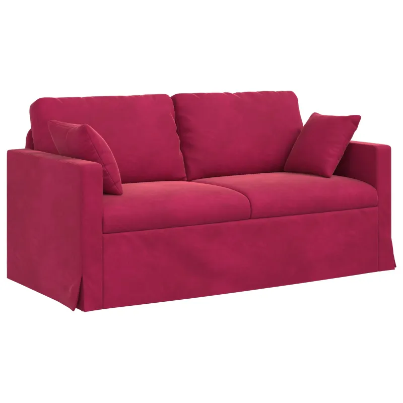 Sofos komplektas 2 pcs Vyno raudona 158 x 78 x 80 cm Aksomas