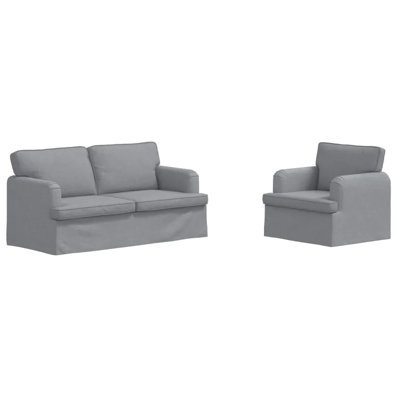 Sofos komplektas 2 pcs Šviesiai pilka 162 x 80 x 85 cm audinys