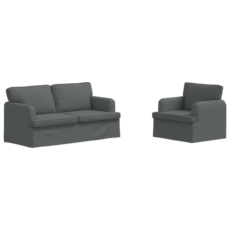 Sofos komplektas 2 pcs Tamsiai pilka 162 x 80 x 85 cm audinys