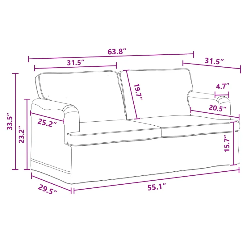 Sofos komplektas 2 pcs Tamsiai pilka 162 x 80 x 85 cm audinys