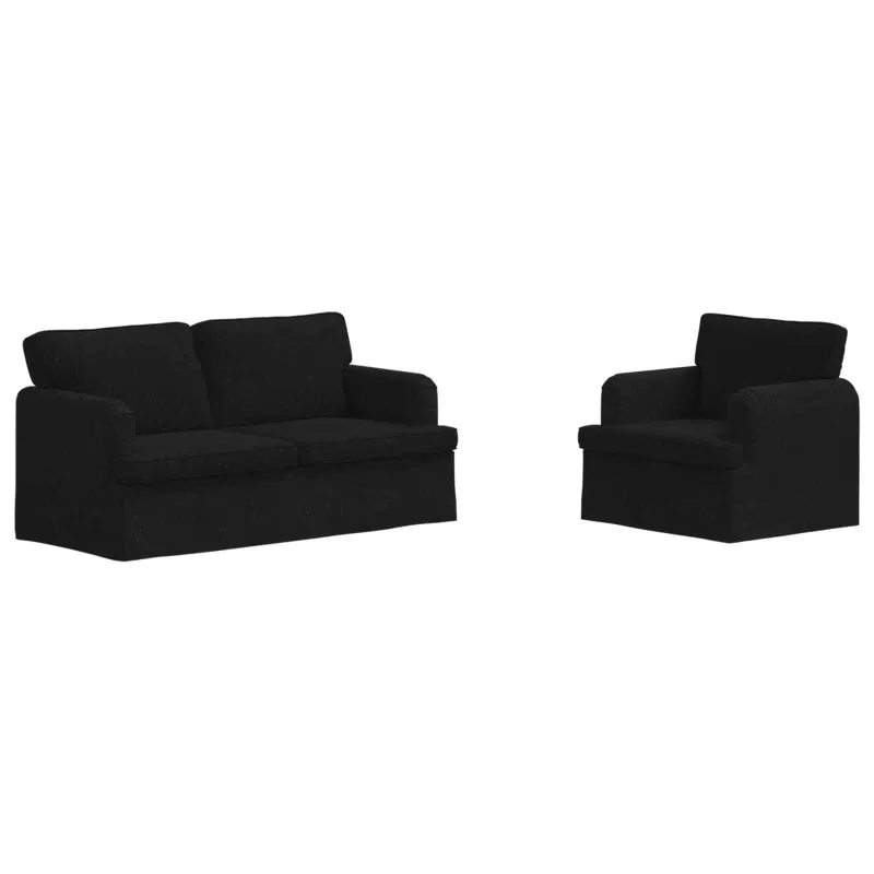 Sofos komplektas 2 pcs Juoda 162 x 80 x 85 cm audinys