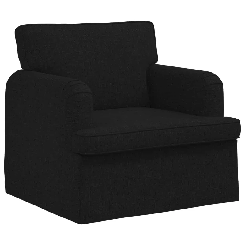 Sofos komplektas 2 pcs Juoda 162 x 80 x 85 cm audinys