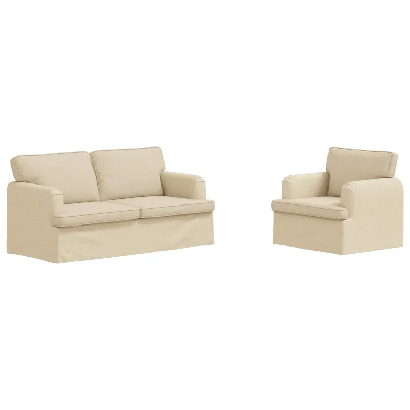 Sofos komplektas 2 pcs Kreminė 162 x 80 x 85 cm audinys