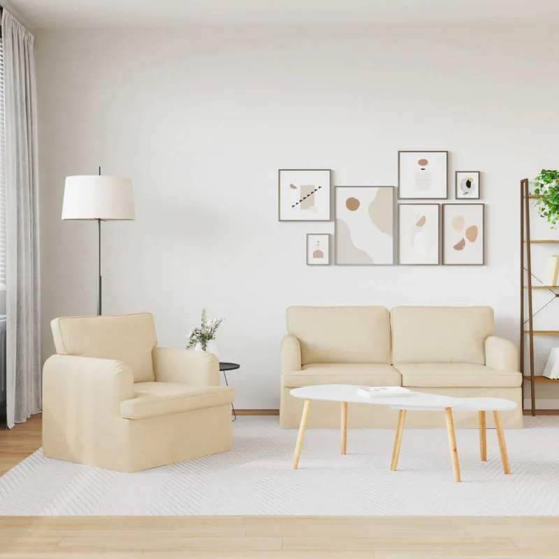 Sofos komplektas 2 pcs Kreminė 162 x 80 x 85 cm audinys