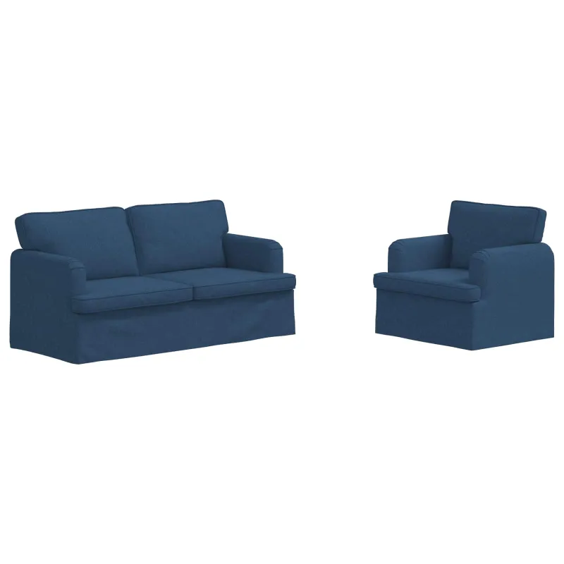 Sofos komplektas 2 pcs Mėlyna 162 x 80 x 85 cm audinys