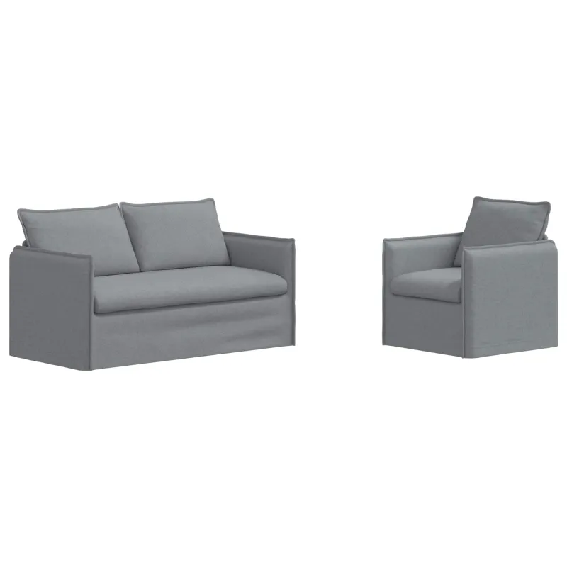 Sofos komplektas 2 pcs Šviesiai pilka 156 x 82 x 85 cm Audinys