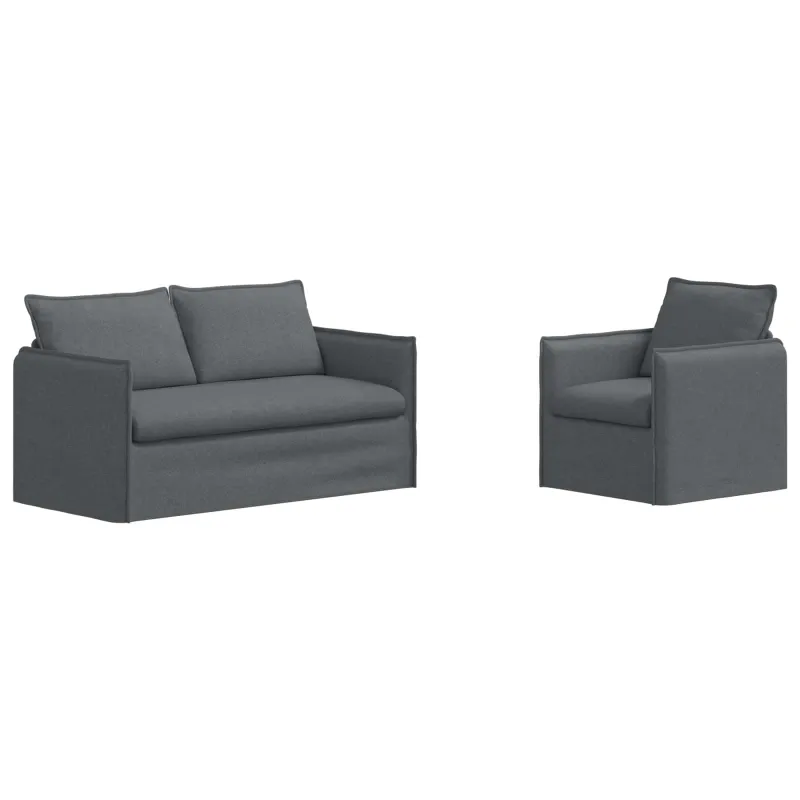 Sofos komplektas 2 pcs Tamsiai pilka 156 x 82 x 85 cm Audinys